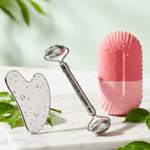 Trousse Essentielle 3-en-1 pour Soin du Visage en Acier Inoxydable : Votre Routine Beauté